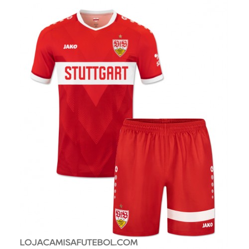 Camisa de Futebol Stuttgart Equipamento Secundário Infantil 2024-25 Manga Curta (+ Calças curtas)